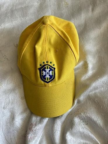 Кепки: Braziliya futbol komandası temalı futbol papağı - Rəng: parlaq sarı - — 1