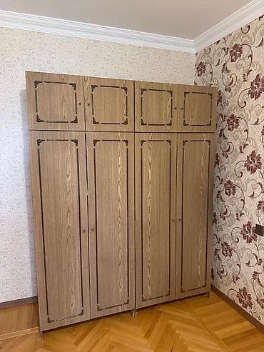 ткани баку: Б/у, 4 двери, Коричневый, Дерево, Распашной, Прямой шкаф — 1