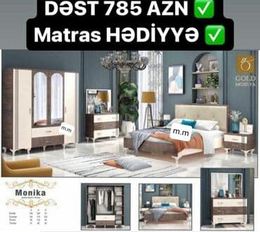 İkinəfərlik çarpayı, Dolab, Termo, 2 tumba, Azərbaycan, Yeni