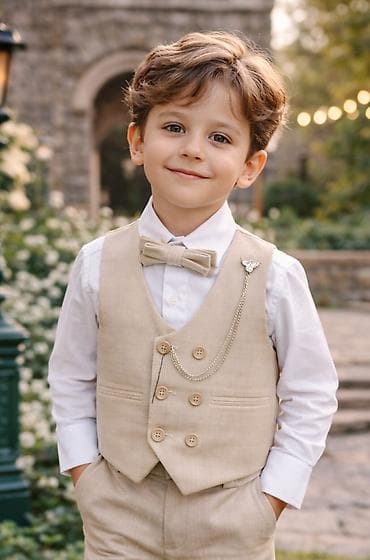 Avto xidmətlər: Aztur Çocuk Giyimi – oğlan uşaqları üçün dəst - Rəng: bej (tünd — 2