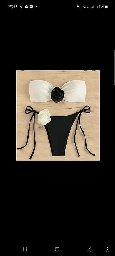 İki hissəli qadın bikini dəsti - Üst: Ağ rəngli, bant tipli strapless — 2