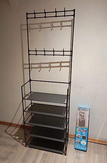 demir polka: Çoxfunksiyalı giriş şkafı: ayaqqabı rəfi + asılqan - Model: “Multi — 1