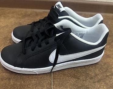 Nike kişi krossovkası – klassik qara-ağ dizayn - Model: aşağı boğazlı — 1