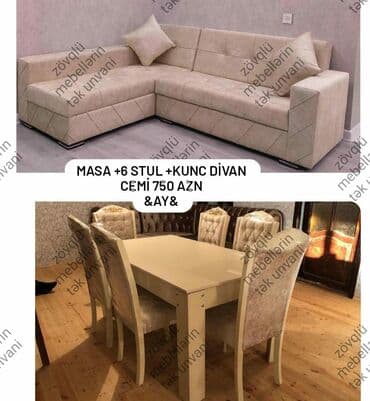 əncir cemi: *stol stul* *masa desti* *kunc divan* Mohtesəm endirim paketi 👌 — 1