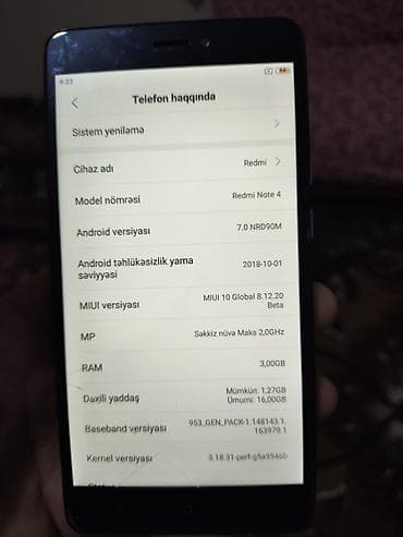 hava telefonu: Redmi Note 4, 16 GB, rəng - Qara, Barmaq izi — 4