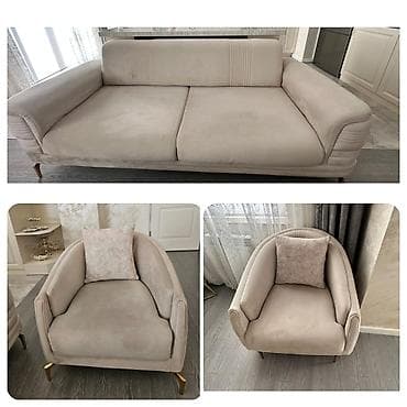 Yumşaq mebel dəsti satılır. Tərkib: - 1 ədəd 3 nəfərlik divan - 2