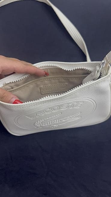 lacoste canta: Lacoste çiyin/çapraz çanta – ağ rəng - Brend: Lacoste (ön hissədə iri — 5