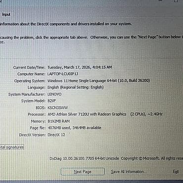 kontakt home notbuk: Lenovo IdeaPad 1 14AMN7 noutbuku Əsas xüsusiyyətlər: - Prosessor: AMD — 5