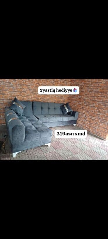 künc divan mətbəx: Künc divan, Açılan, Bazalı, Parça — 5