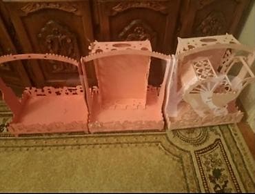 Dekorativ taxta şəlalə/çarx kompozisiyası – qızılı-çəhrayı tonlarda