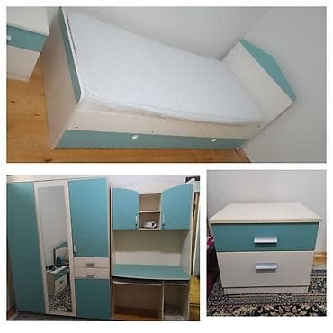 iwlenmiw stol: Qız üçün, İşlənmiş, Təknəfərlik çarpayı, Yazı masası, Dolab, Tumba — 1