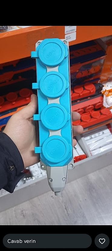 Suya və toza davamlı çoxlu priz blokı - Tip: 4 yuvalı elektrik priz