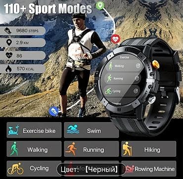 Смарт браслеты: Новый, Смарт часы, Водонепроницаемый, цвет - Черный — 8