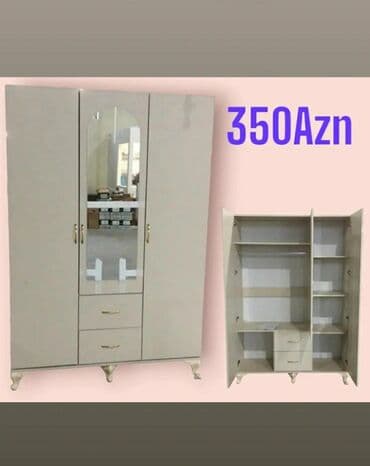 şfonerlər: Yeni, Açılan, 3 qapılı Düz dolab, Qarderob, paltar dolabı, Azərbaycan — 4