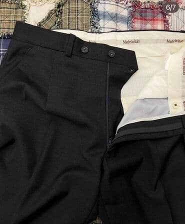 приталенные мужские костюмы: Классические Мужские брюки, цвет - Черный — 5