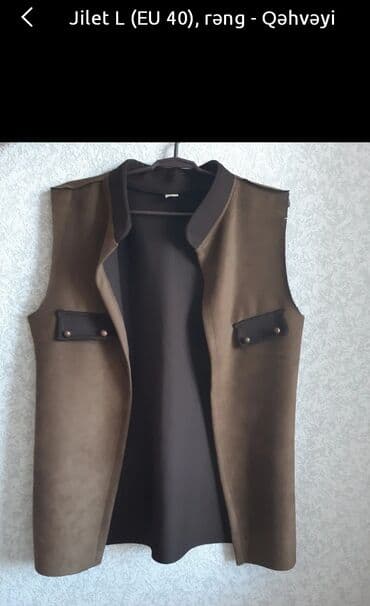 женские меховые жилеты: Xanım üçün qəhvəyi rəngli yumşaq zamuj materialdan — 1