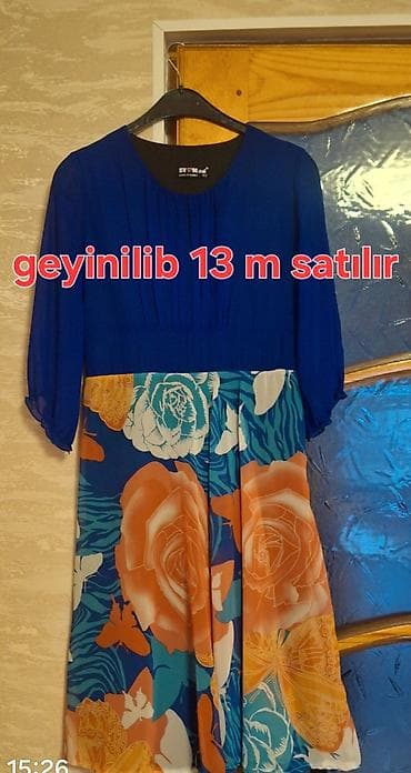 Qadın geyimləri – müxtəlif modellər 1) Mavi-çiçəkli don - Üst hissə
