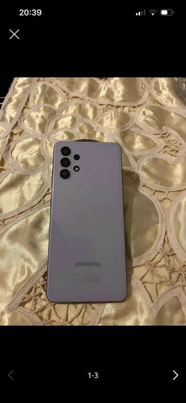 Мобильные телефоны и аксессуары: Samsung Galaxy A32, 64 ГБ, цвет - Фиолетовый, Отпечаток пальца, Face ID — 1