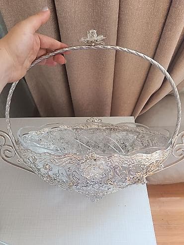 kasa: Böyük ölçülü dekorativ meyvə və şirniyyat səbəti - Material: qalın — 1
