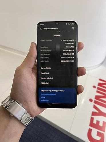 samsung tab4: Samsung Galaxy A50, 64 GB, rəng - Qara, İki sim kartlı — 1