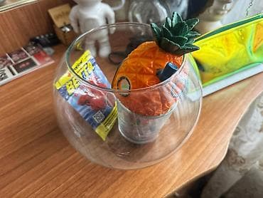 Akvariumlar: Akvaryum üçün mini set - Şüşə balıq qabı (kürə formalı), dekorativ — 2