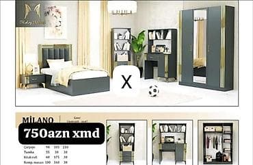 kitab skafi: Milano Gənc Dəst (Antrasit – mat) Komplektə daxildir: - Çarpayı – — 1