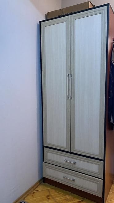 Б/у, 2 двери, С выдвижными ящиками, Бежевый, Дерево, Распашной, Прямой шкаф — 4