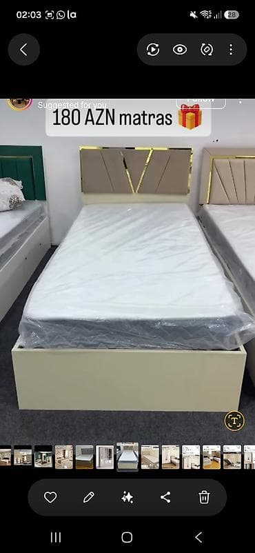 mini masa: Tək nəfərlik çarpayı və matras dəsti - Ölçü: tək nəfərlik (standart — 1