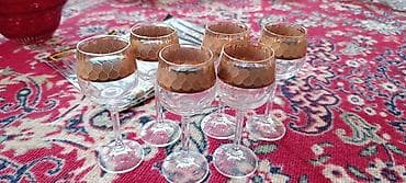 arı pətəyi: Qədəhlər, rəng - Qızılı, Şüşə, 6 ədədli dəst — 1