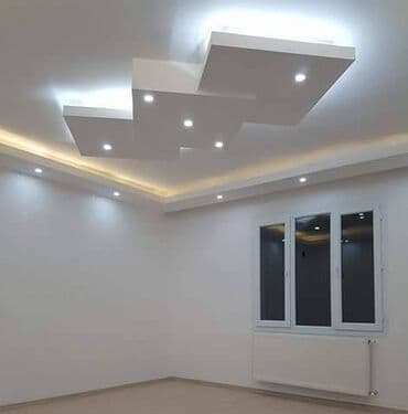 alcıpan tavan fiqurları: Hər növ Alcipan işləri görülür. Düz sadə tavan. Ara kəsmə divar — 2