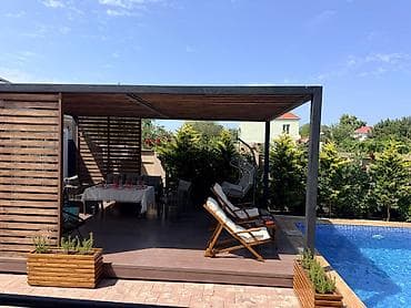 suse banka satisi: Bağ üçün müasir pergola/pavilyon konstruksiyası - Karkas: tozboya ilə — 2