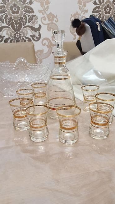 Çay dəsti, rəng - Qızılı, Farfor