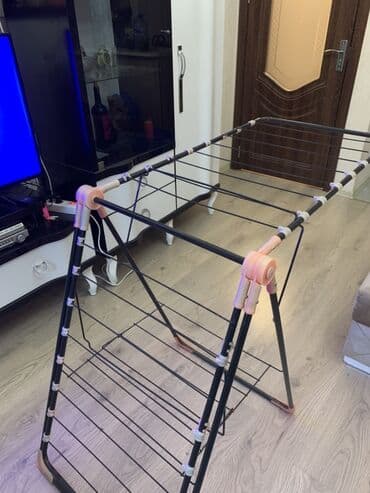 вешалка потолочная для сушки белья: Qatlanan paltarqurudan asılqan - Material: möhkəm metal karkas — 4