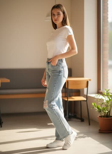 salvarlar ve koftalar: Cins şalvar, Qız üçün, 10 - 12 yaş — 2