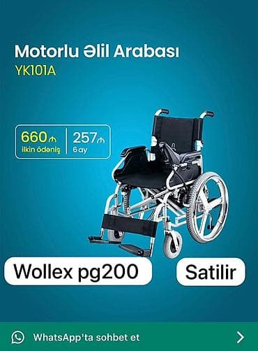 Motorlu əlil arabası – Wollex PG200 (YK101A) - Elektrik mühərrikli
