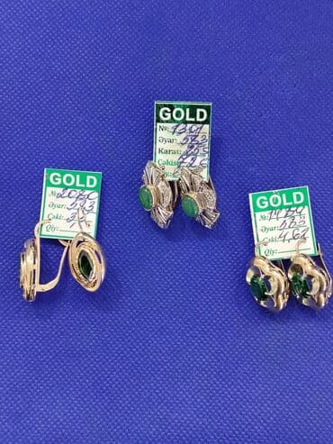 tek qas sirga modelleri: Sırğa, Sarı qızıl, 583 Əyar — 10