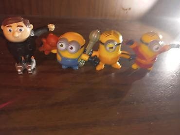 ucuz oyuncaqlar: Minions mövzusunda kiçik fiqurlar seti - Dördlük kolleksiya: 3 ədəd — 1
