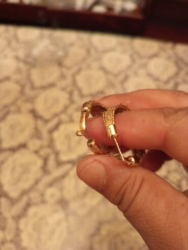 qadın üçün fiantlı sırğalar: Sırğa, Sarı qızıl — 5