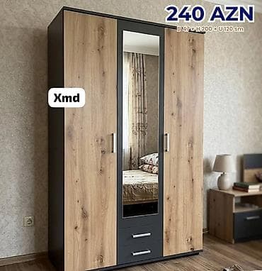 Düz dolab, Yataq otağı üçün, Ayaqqabı üçün, 3 qapılı — 1