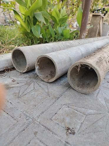 унитаз б у: 3 eded diametri 120 mm qalınlıq 10mm uzunluğu 4 metr asbest boru her — 3