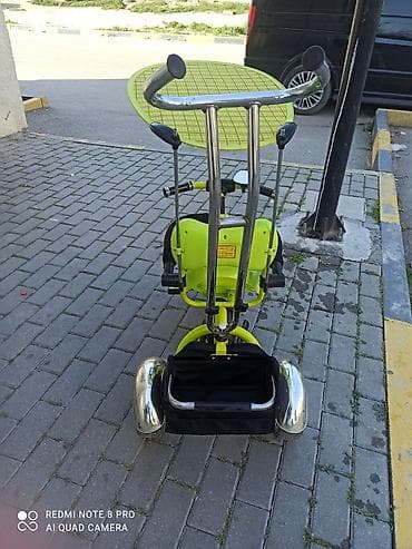 velas: Uşaq üçtəkərli velosipedi – yaşıl/qara rəngdə, valideyn idarəetmə — 4