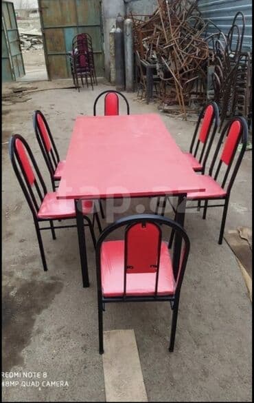 Masa və oturacaq dəstləri: Qonaq otağı üçün, Yeni, Açılan, Dördbucaq masa, 6 stul — 9