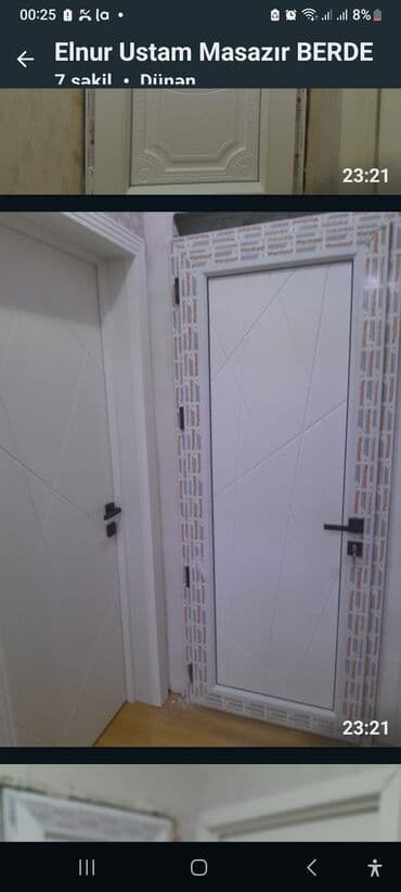 plastik qapılar: Yeni Plastik qapı 80x200 sm Zamok və çərçivə ilə, Zəmanətli, Pulsuz quraşdırma, Pulsuz çatdırılma, Rayonlara çatdırılma — 3