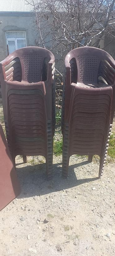 İşlənmiş, Kvadrat masa, Qatlanan, Stullar ilə, Plastik, Türkiyə