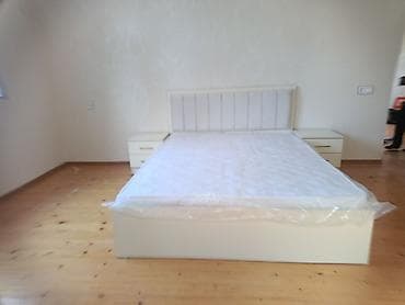 yatağa desti: Yataq otağı mebel dəsti - Rəng: ağ, minimalist dizayn - Dəst tərkibi — 1
