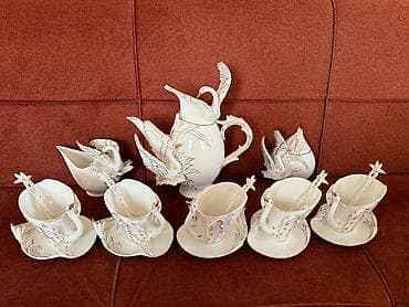 caşka nelbeki: Çay dəsti, rəng - Ağ, Farfor, 6 nəfərlik — 2