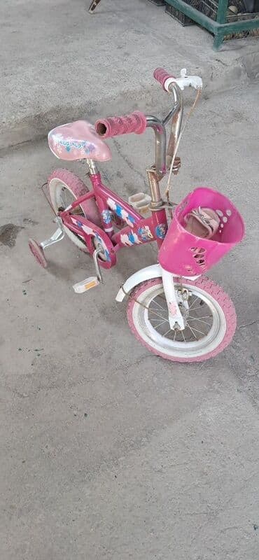 велосипеды 12 дюймов: Uşaq velosipedi – balacalar üçün - Rəng: çəhrayı-ağ - Çərçivə: polad — 6