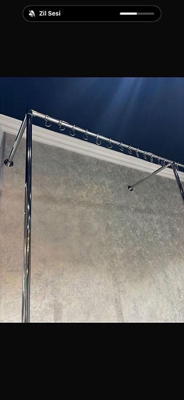 Pərdə üçün tavan relsi və dayaq sistemi - Material: xrom rəngli metal — 1