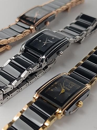 saat şamdan: RADO keramik qol saatları – klassik düzbucaqlı kasa və iki rəngli — 4