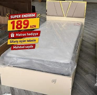 carpayi satiram: Tək nəfərlik çarpayı dəsti - Rəng: krem/bej tonları - Başlıq: yumşaq — 1